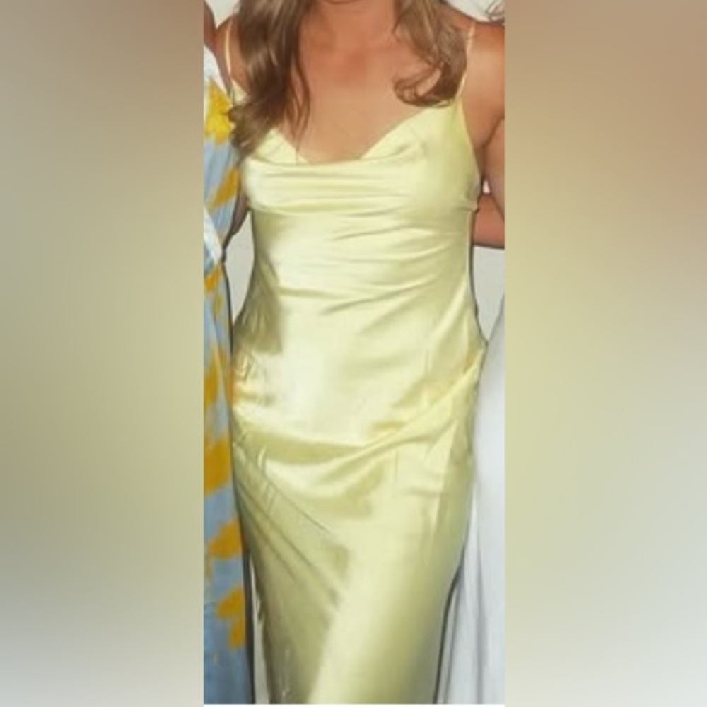 Peppermayo Yellow Sheath Strapless Dress